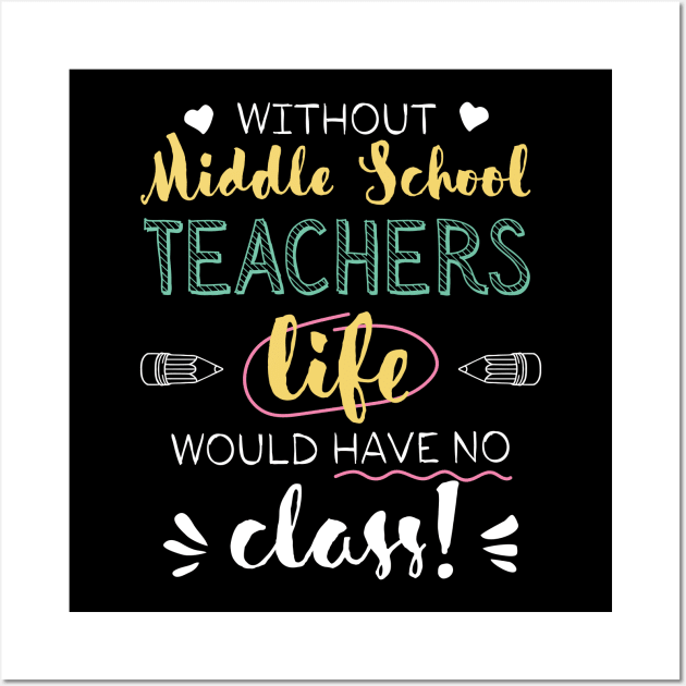 Without Middle School Teachers Gift Idea - Funny Quote - No Class Wall Art by BetterManufaktur